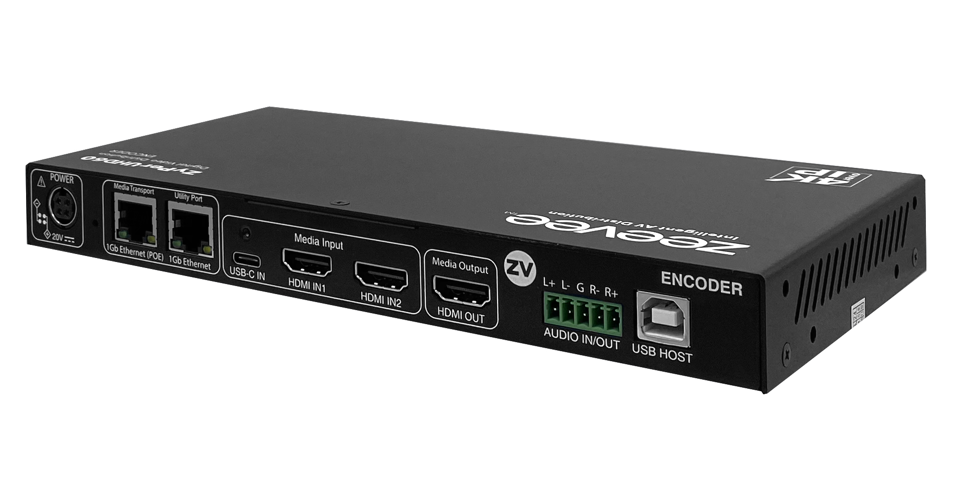 ZyPerUHD60 Encoder, 3×1 Switching Input, Dual LAN