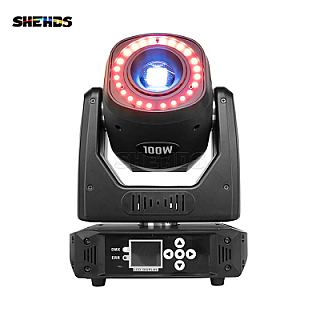 LED 100W 6-Prism Gobo Moving Head Light With LED Ring & LCD Display image 1