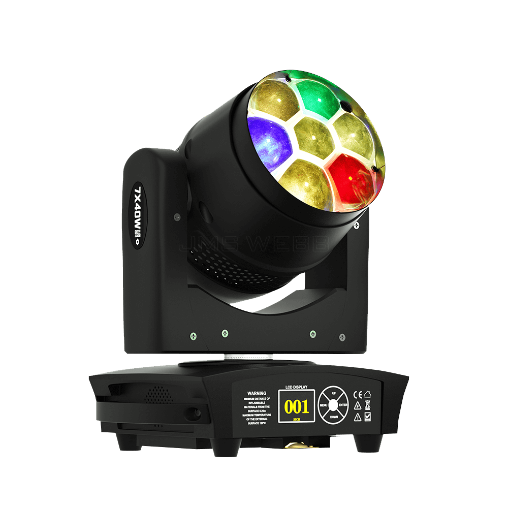 Mirror Rotation LED ZOOM & BEAM & WASH Small Bee Eye 7X40W RGBW Light With Point Control