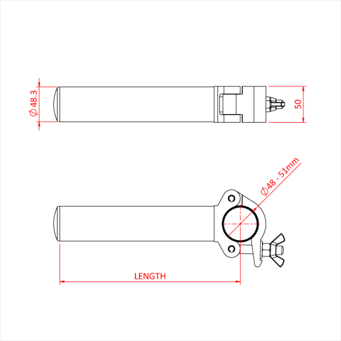 Parallel Pipe to Pipe Coupler 250mm Silver