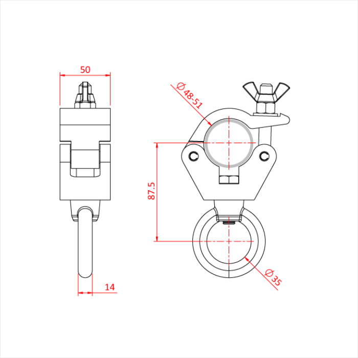 Hanging Clamp – 500Kg Black