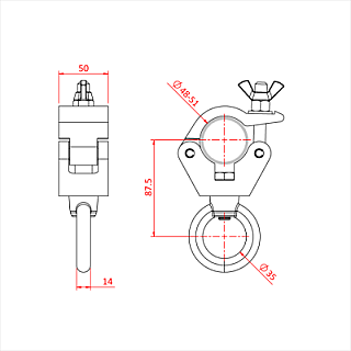 Hanging Clamp – 500Kg Black image 1