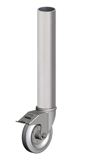 Round Leg with Castor 30 cm.