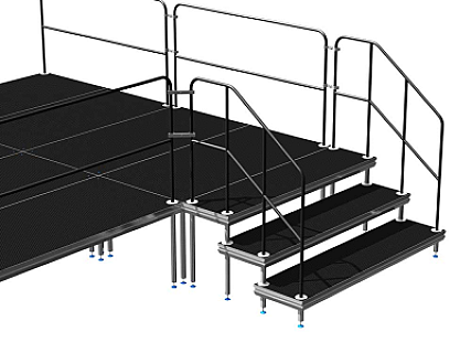 Hand railing inside the stage 100 cm With Plexiglas image 1