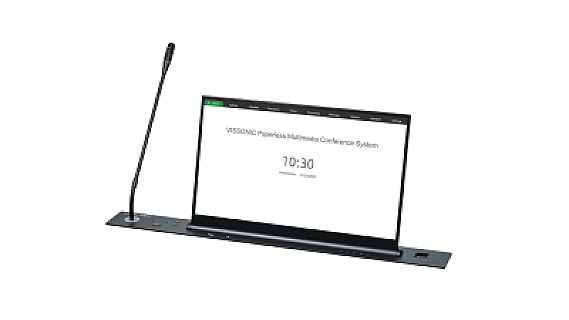 Retractable Touchscreen with Rear-mounted Nameplate & Built-in Host image 1