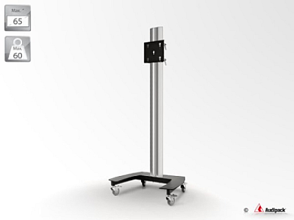 Flat panel floor stand on wheels, height 1800 mm, Max. 65" image 1