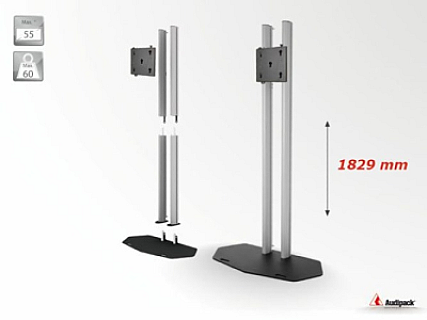 Flat panel floor stand, Quick Release, height 1800 mm image 1