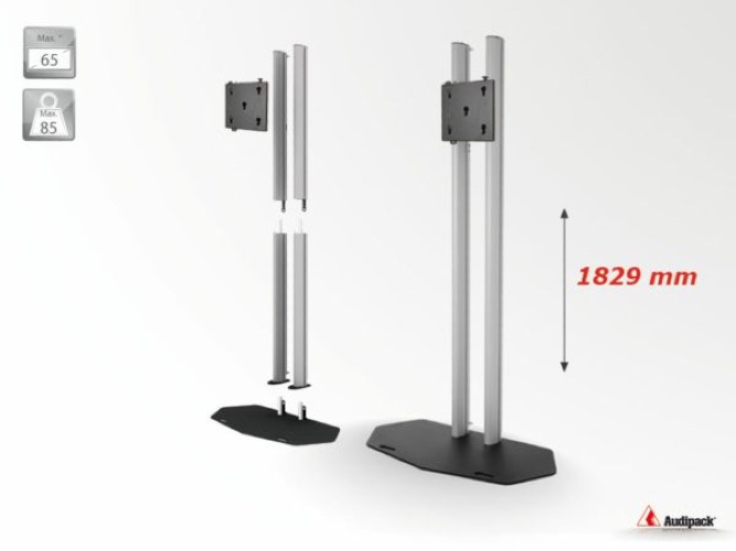 Flat panel floor stand, Quick release, height 1800 mm, Max. 65"