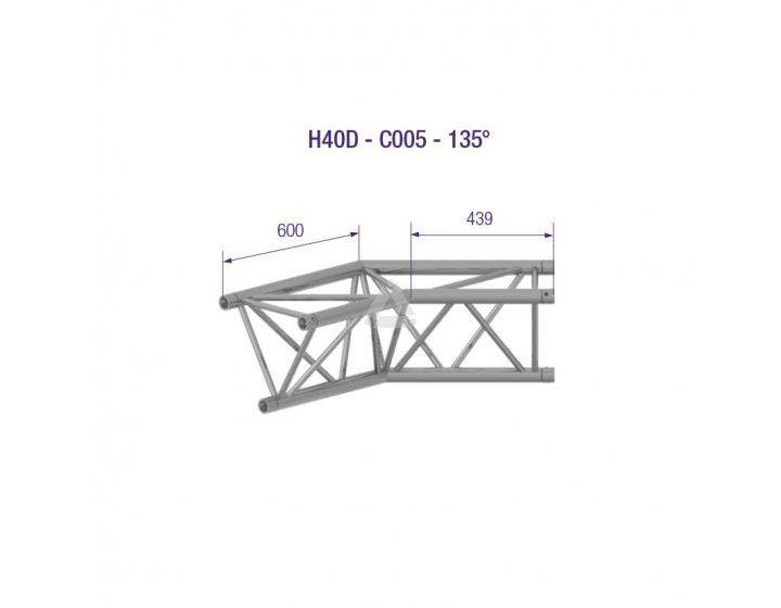 H40D C005 Triangle Truss Corner (3-Point), 40 2-Way 135°, silver