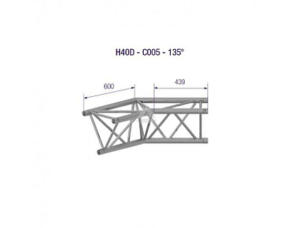 H40D C005 Triangle Truss Corner (3-Point), 40 2-Way 135°, silver image 1