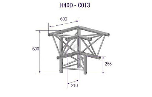 H40D C013 Triangle Truss Corner (3-Point), 40 3-Way L. AD, silver image 1