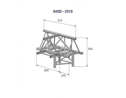 H40D-C019-TRIANGLE 40 4-WAY T-JOINT AU image 1