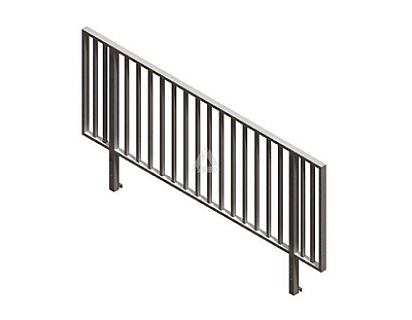 LiteDeck Spoked Handrail 8FT SDU with Vertical Bars image 1