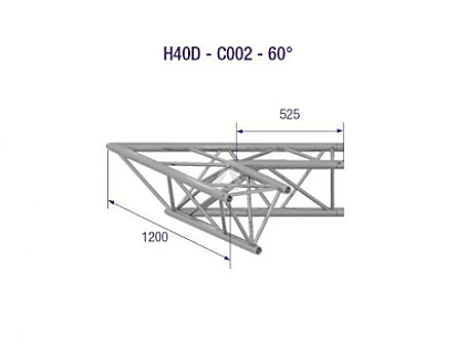 H40D C002 Triangle Truss Corner (3-Point), 40 2-Way 60°, silver image 1