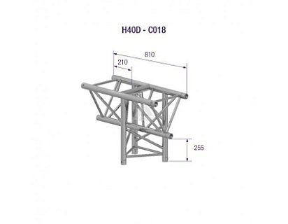 H40D-C018 Triangle 40 3-Way T-Joint Vert image 1