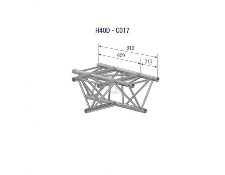 H40D-C017-TRIANGLE 40 3-WAY T-JOINT HOR