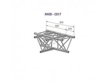 H40D-C017-TRIANGLE 40 3-WAY T-JOINT HOR image 1