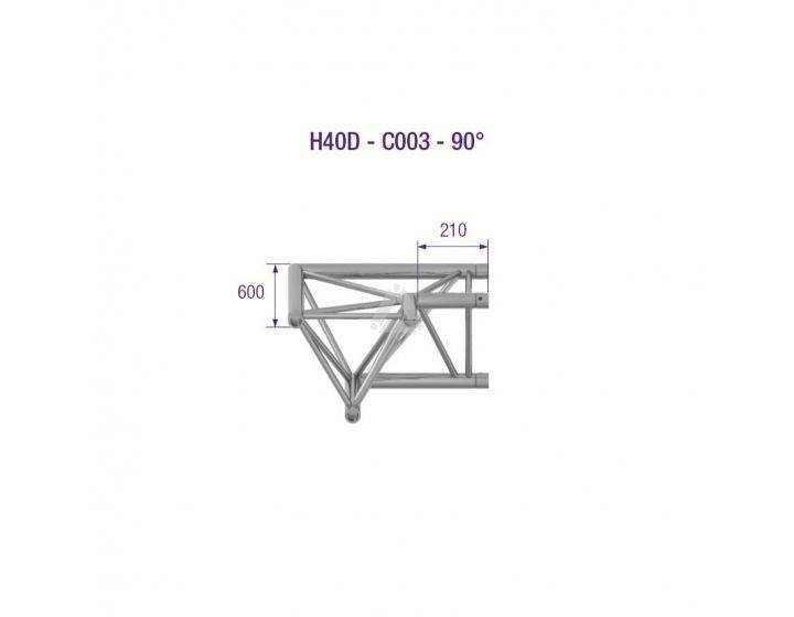 H40D C003 Triangle Truss Corner (3-Point), 40 2-Way 90°, silver
