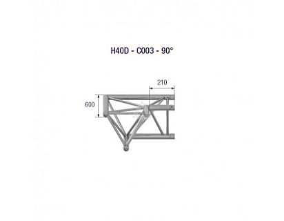 H40D C003 Triangle Truss Corner (3-Point), 40 2-Way 90°, silver image 1