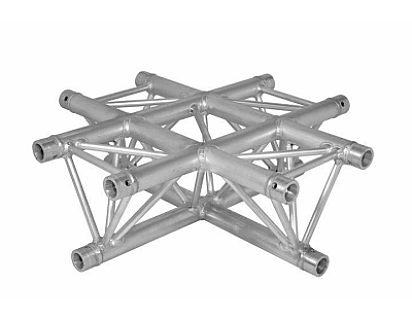 H30D C016 Traingle Truss Corner Cross (3-Point), 4-Way, silver image 1
