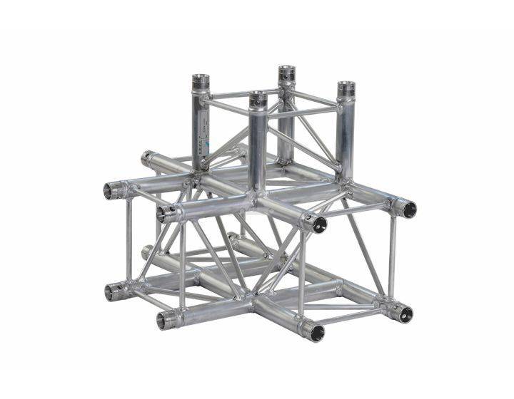 E20V C020 Square Truss Corner (4-point), 4-Way T-Joint, silver