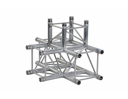 E20V C020 Square Truss Corner (4-point), 4-Way T-Joint, silver image 1