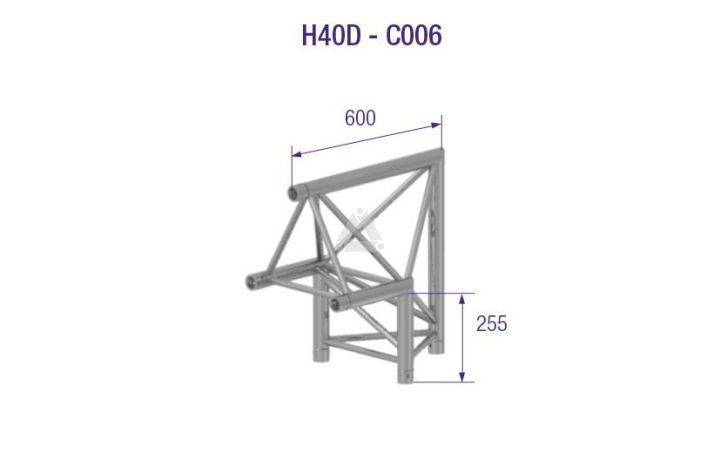 H40D C006 Triangle Truss Corner (3-Point), 2-way 90°AU, silver