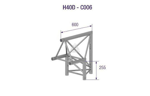 H40D C006 Triangle Truss Corner (3-Point), 2-way 90°AU, silver image 1