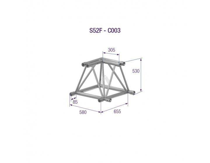 S52F C003 Triangle Truss Corner (3-point), 2-Way 90°, silver