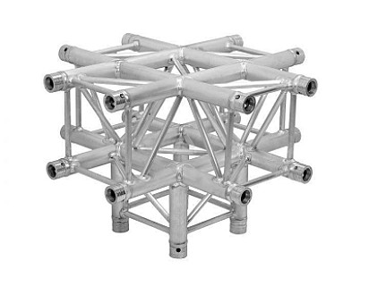 H30V C024 Square Truss Corner (4-point), 5-Way, silver image 1