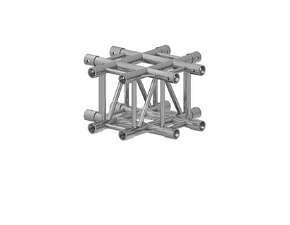 S36R C016 Square Truss Corner Cross (4-Point), 4-Way, silver image 1