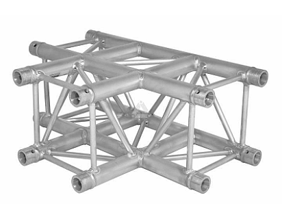 H30V C017 Square Truss Corner (4-Point), 3-Way T-Joint, silver image 1