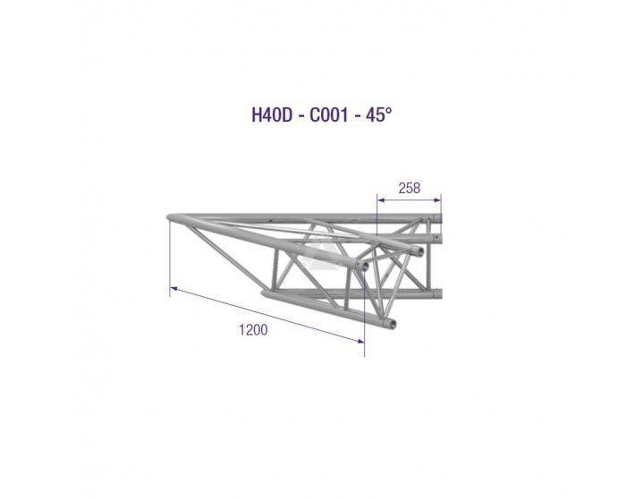 H40D C001 Triangle Truss Corner (3-Point), 40 2-way 45°, silver