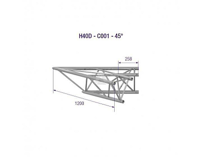 H40D C001 Triangle Truss Corner (3-Point), 40 2-way 45°, silver image 1