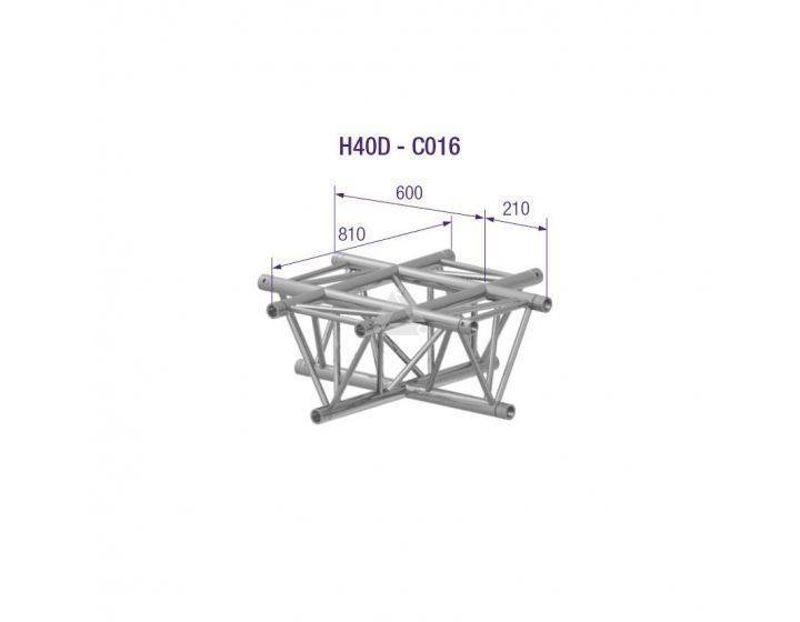 H40D C016 Triangle Truss Corner Cross (3-Point), 40 4-way, silver