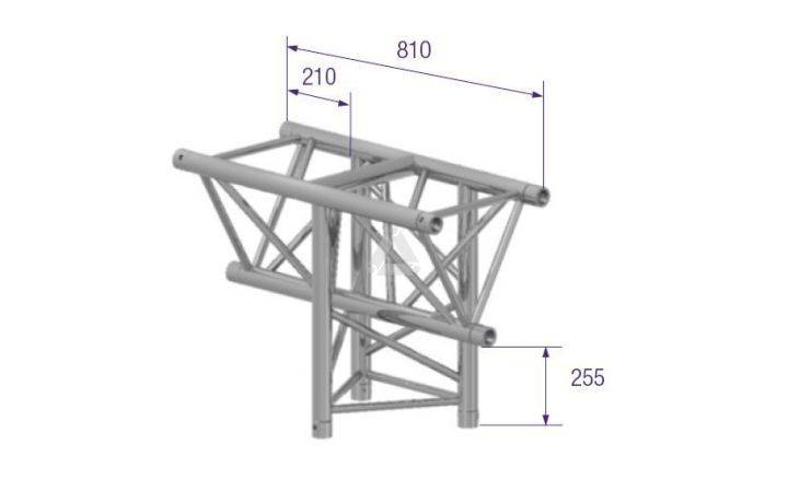 H40D C021 Triangle Truss Corner Vert (3-Point), 40 5-way, silver