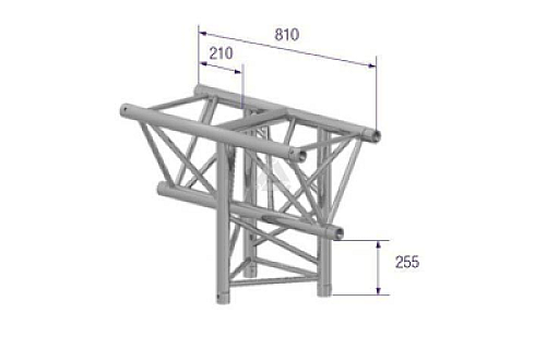 H40D C021 Triangle Truss Corner Vert (3-Point), 40 5-way, silver image 1
