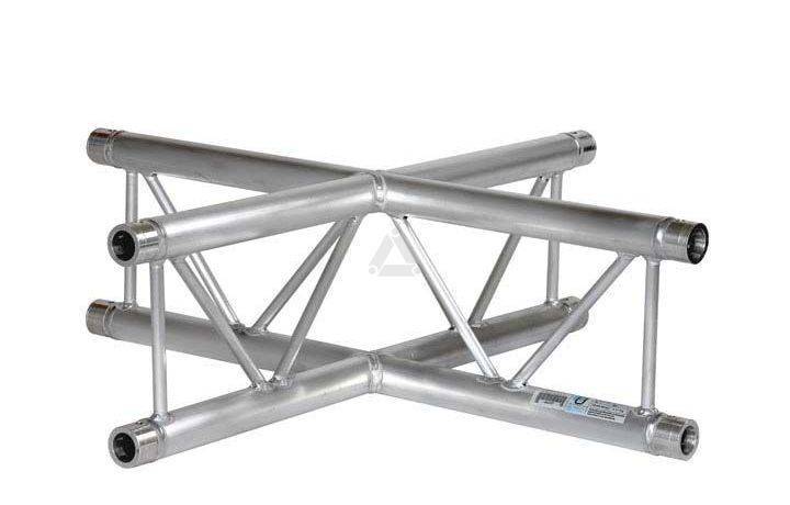 H40L C016U Flat Truss Corner Cross (2-Point), 4-Way U, silver