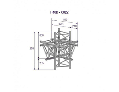 H40D C022 Triangle Truss Corner (3-Point), 6-way, silver image 1