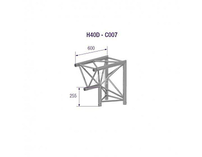 H40D C007 Triangle Truss Corner (3-Point), 40 2-way 90°AD, silver image 1