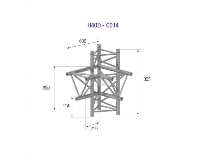 H40D-C014 TRIANGLE 40 4-WAY CORNER R. AD
