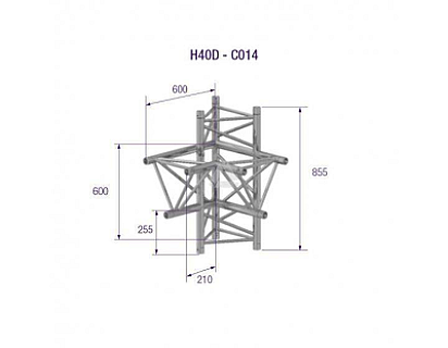 H40D-C014 TRIANGLE 40 4-WAY CORNER R. AD image 1