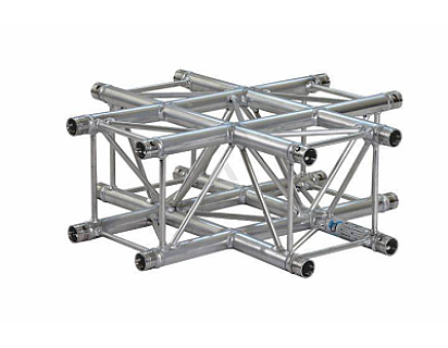 E20V C016 Square Truss Corner Cross (4-Point), 4-way, silver image 1