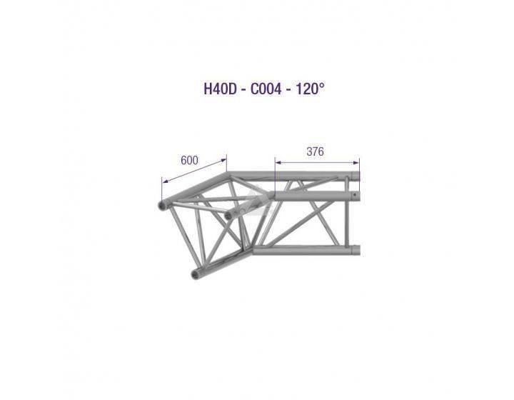 H40D C004 Triangle Truss Corner (3-Point), 40 2-way 120°, silver