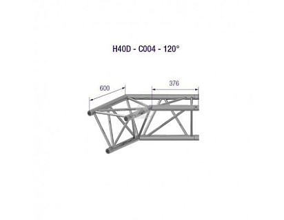 H40D C004 Triangle Truss Corner (3-Point), 40 2-way 120°, silver image 1