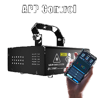 APP Control 1W RGB Laser Projector – Double Pattern Animation, DMX Compatible Stage Scanner Light image 2