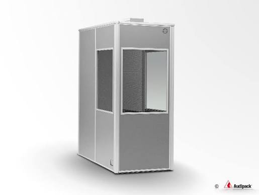1 person Silent 9600 interpreter booth incl. vent and LED