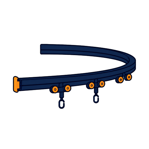 Ceiling Rail for Room Divider 124 cm sil image 1