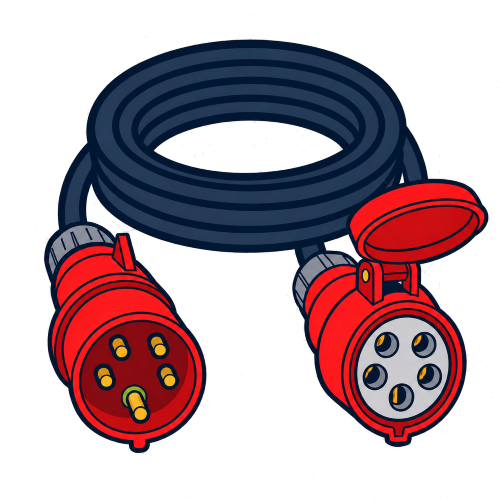 CEE Extension 32A 5x6 10m red image 1