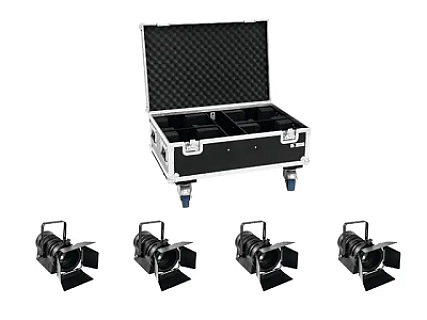 Set 4x LED THA-40PC Black Theater Spots with Flightcase image 1